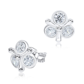 CZ Triangle Designed Silver Ear Stud STS-3277